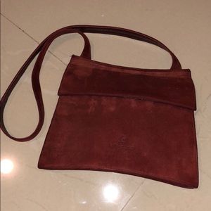BurntOrange Suede Paco Hererro small shoulder bag